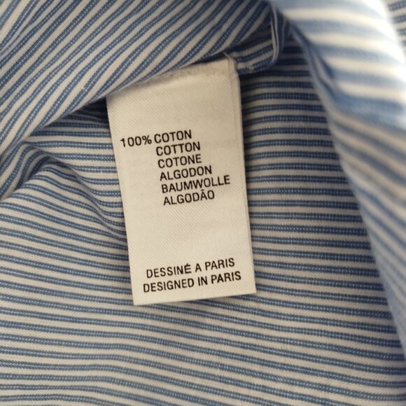 Antik Batik Polette Blue + White Cotton Poplin Dress M - Picture 9 of 10